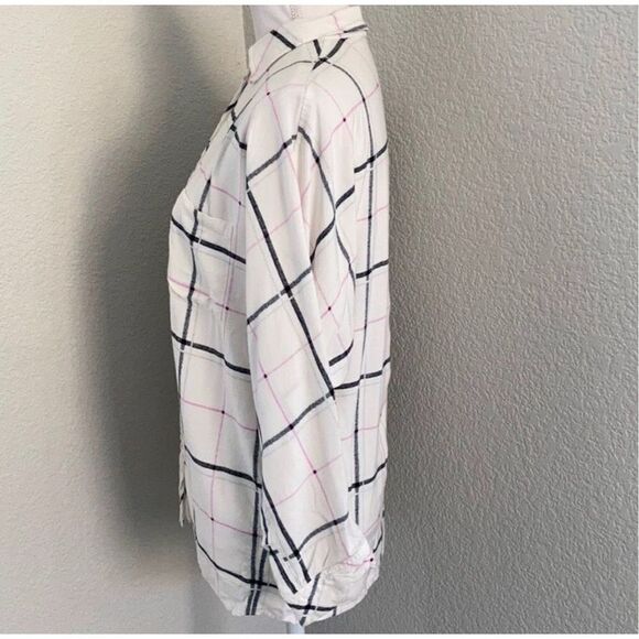 Two by Vince Camuto Oversized Plaid Button Size XS - Picture 4 of 10